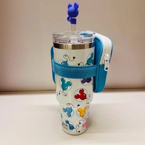 NEW Disney Mickey Balloons 30oz Insulated Stainless Steel Tumbler & Zip Case ๐๐๐ - Picture 3 of 15